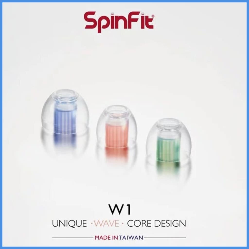 SpinFit W1 Eartips with Double Wave Core for IEM In-Ear Monitor Earphone S  M L 3 sizes