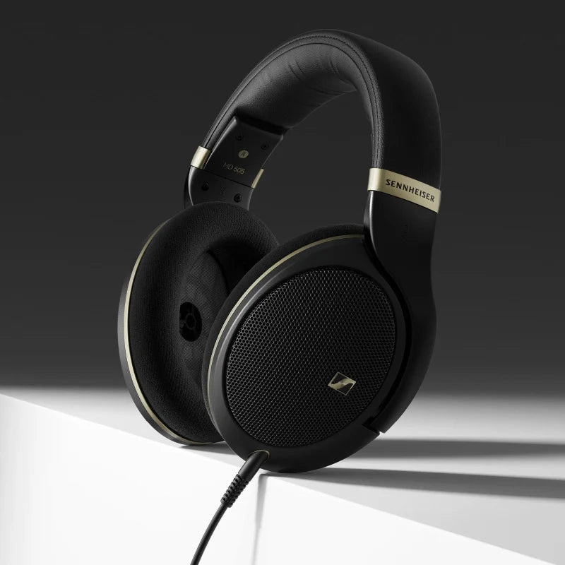 Sennheiser HD505 Gold Edition Dynamic Open-Back Over-Ear Wired Headphones with 3.5mm 6.35mm Plug