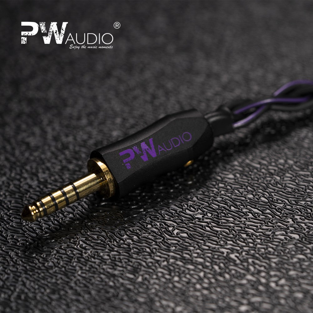 PW Audio Cancer Shielding 4-Core Silver Gold Upgrade Cable for IEM Earphones