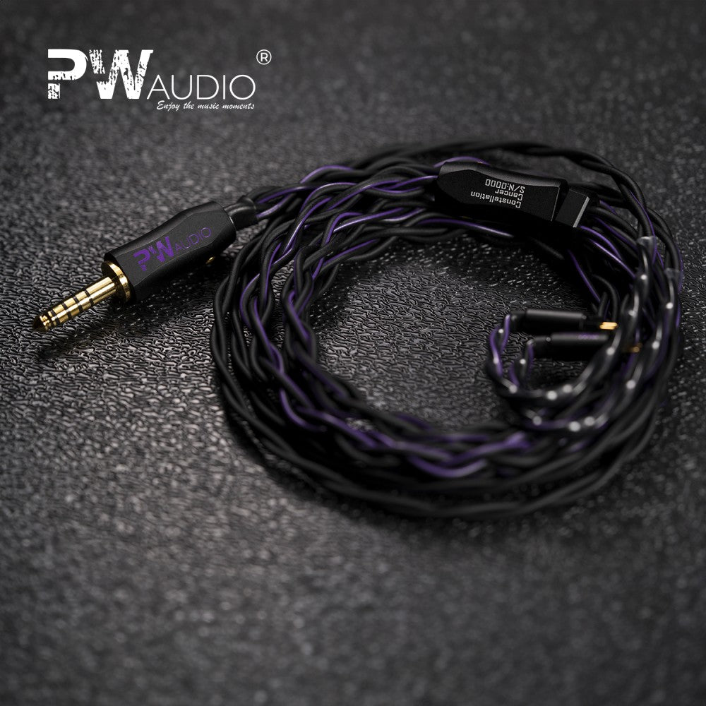 PW Audio Cancer Shielding 4-Core Silver Gold Upgrade Cable for IEM Earphones