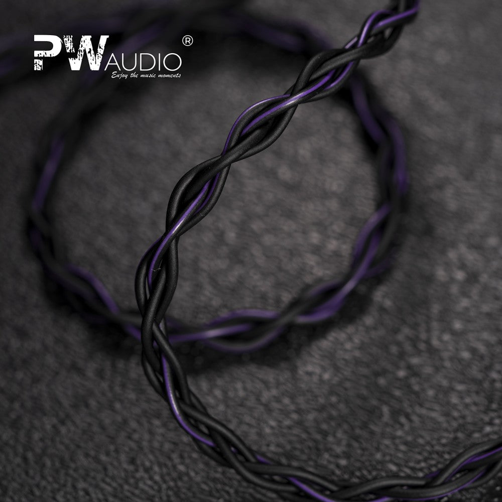 PW Audio Cancer Shielding 4-Core Silver Gold Upgrade Cable for IEM Earphones