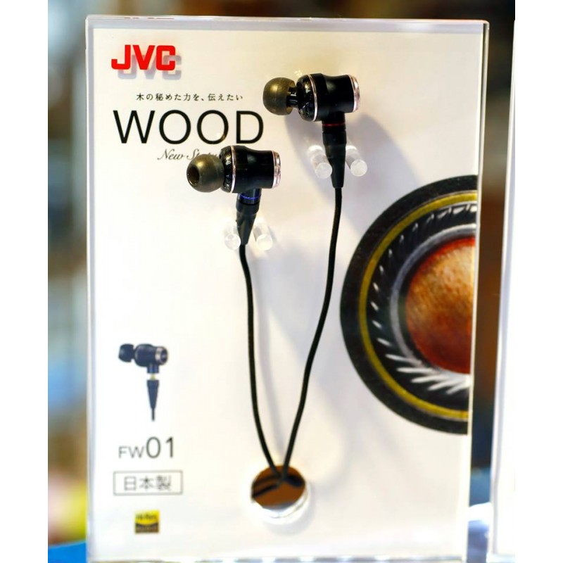 JVC HA-FW01 Hi-Res Wooden Dome Driver Earphone with 3.5mm MMCX Plug Made In Japan