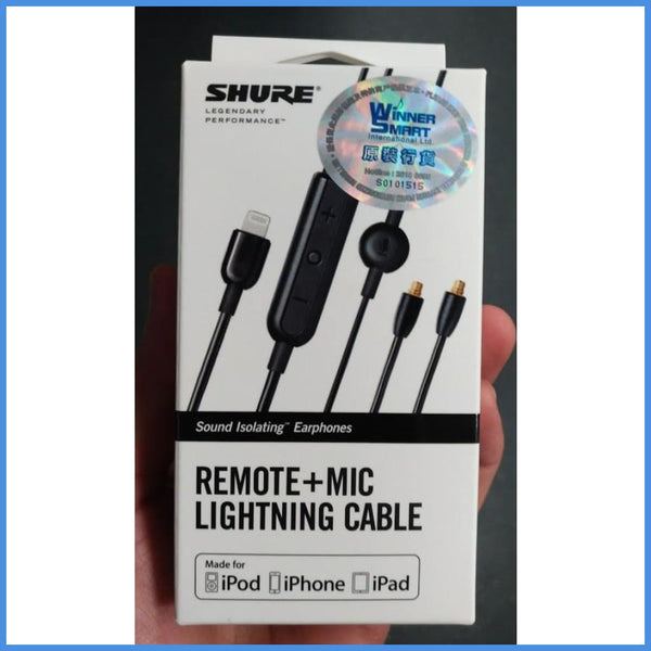 SHURE RMCE‐LTG Remote + Mic Cable for SE Earphones MMCX Lightning Upgrade  Cable